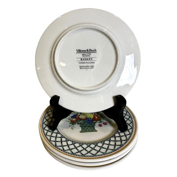 Villeroy & Boch 'Basket' Germany Vitro Porzellan 6.25" Bread Butter Plates-Set 4 - Picture 3 of 4